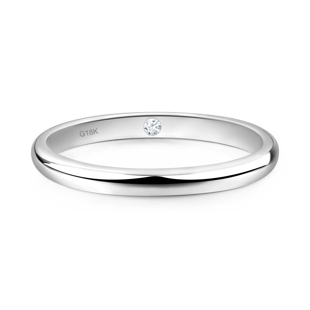 Diamond Plain Band Ring - LUO Jewelry #metal_18k white gold
