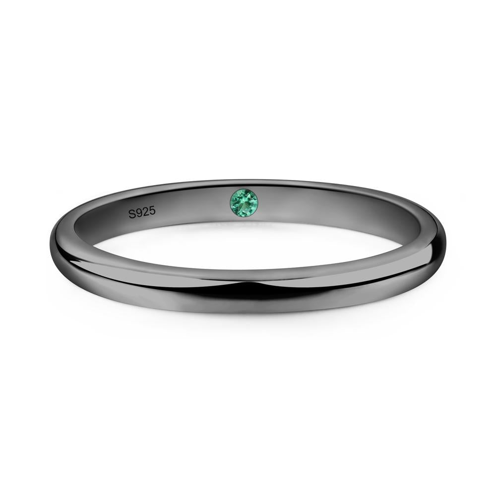 Hidden Emerald Ring - LUO Jewelry #metal_black finish sterling silver