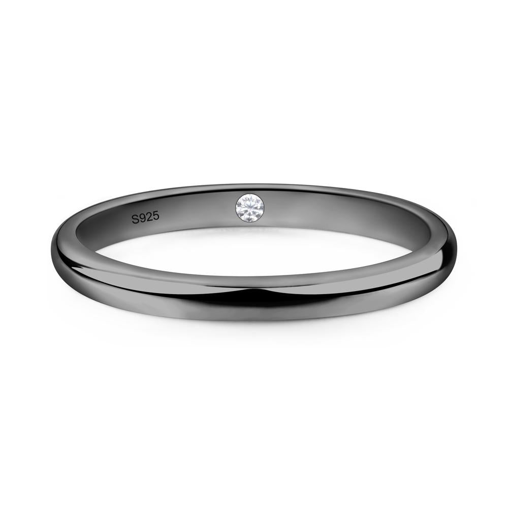 Hidden Moissanite Ring - LUO Jewelry #metal_black finish sterling silver
