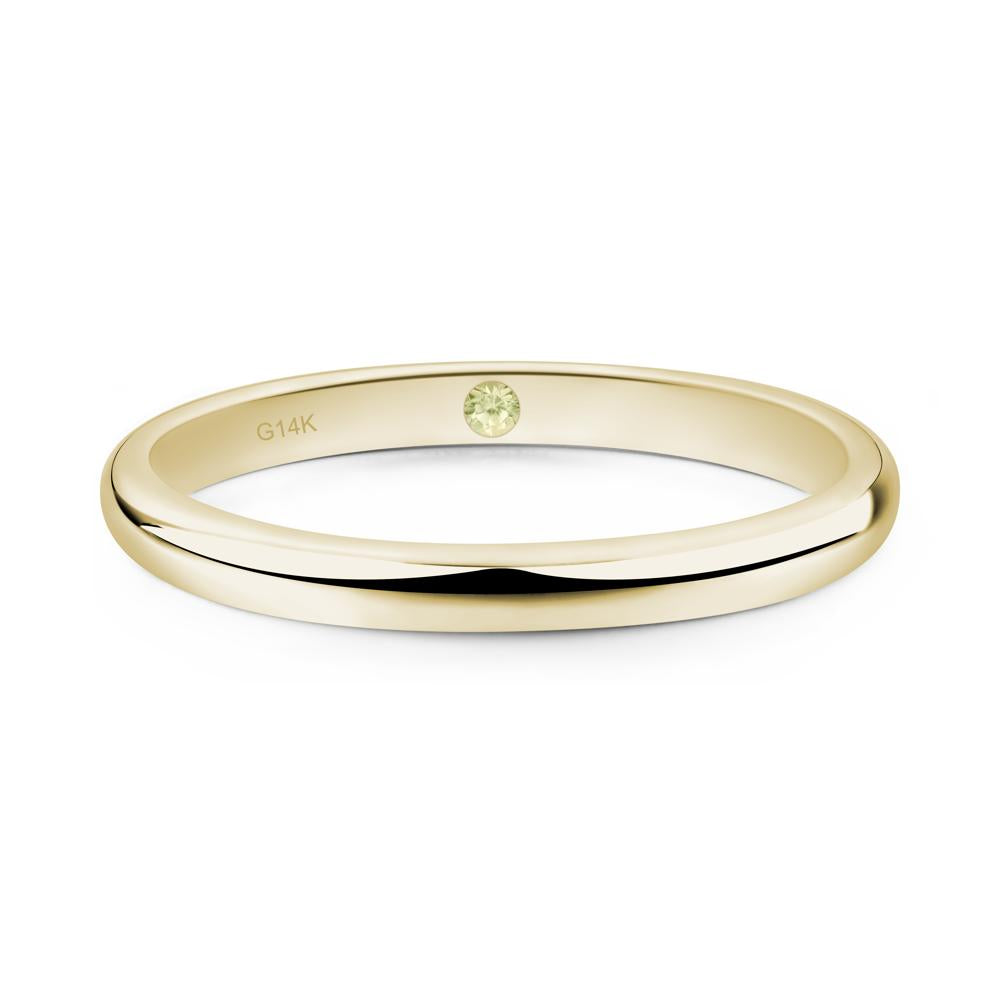 Peridot Plain Band Ring - LUO Jewelry #metal_14k yellow gold