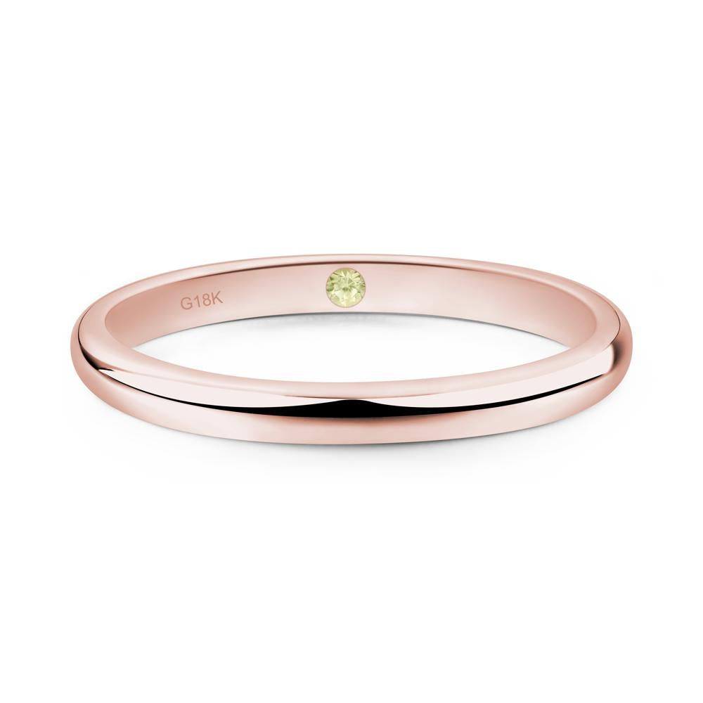 Peridot Plain Band Ring - LUO Jewelry #metal_18k rose gold