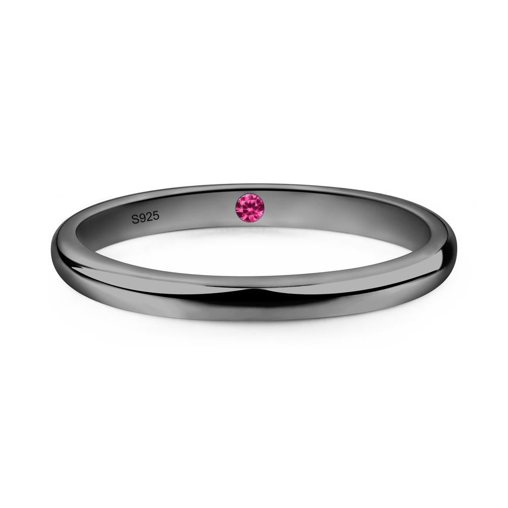 Hidden Ruby Ring - LUO Jewelry #metal_black finish sterling silver