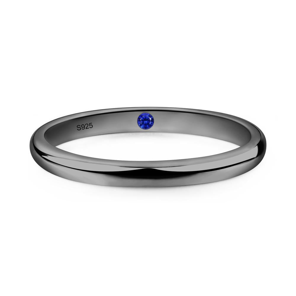 Sapphire Plain Band Ring - LUO Jewelry #metal_black finish sterling silver