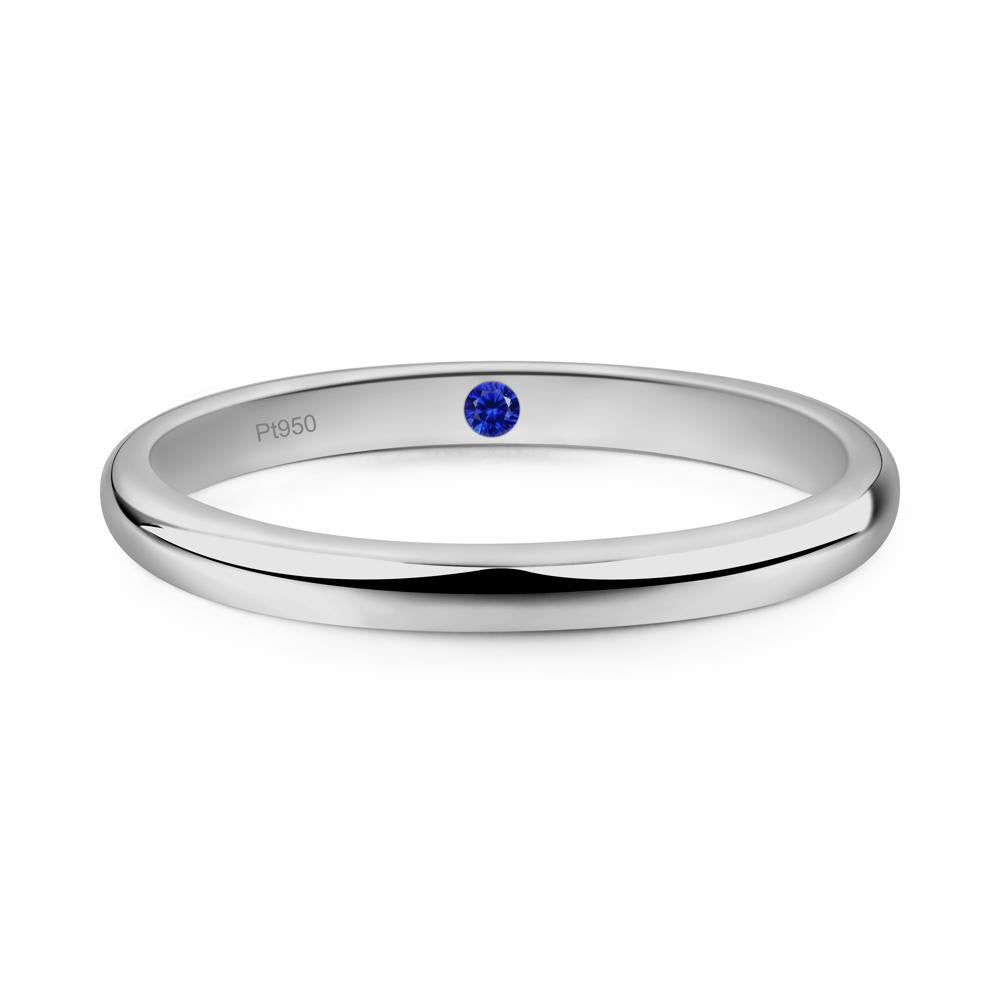 Sapphire Plain Band Ring - LUO Jewelry #metal_platinum