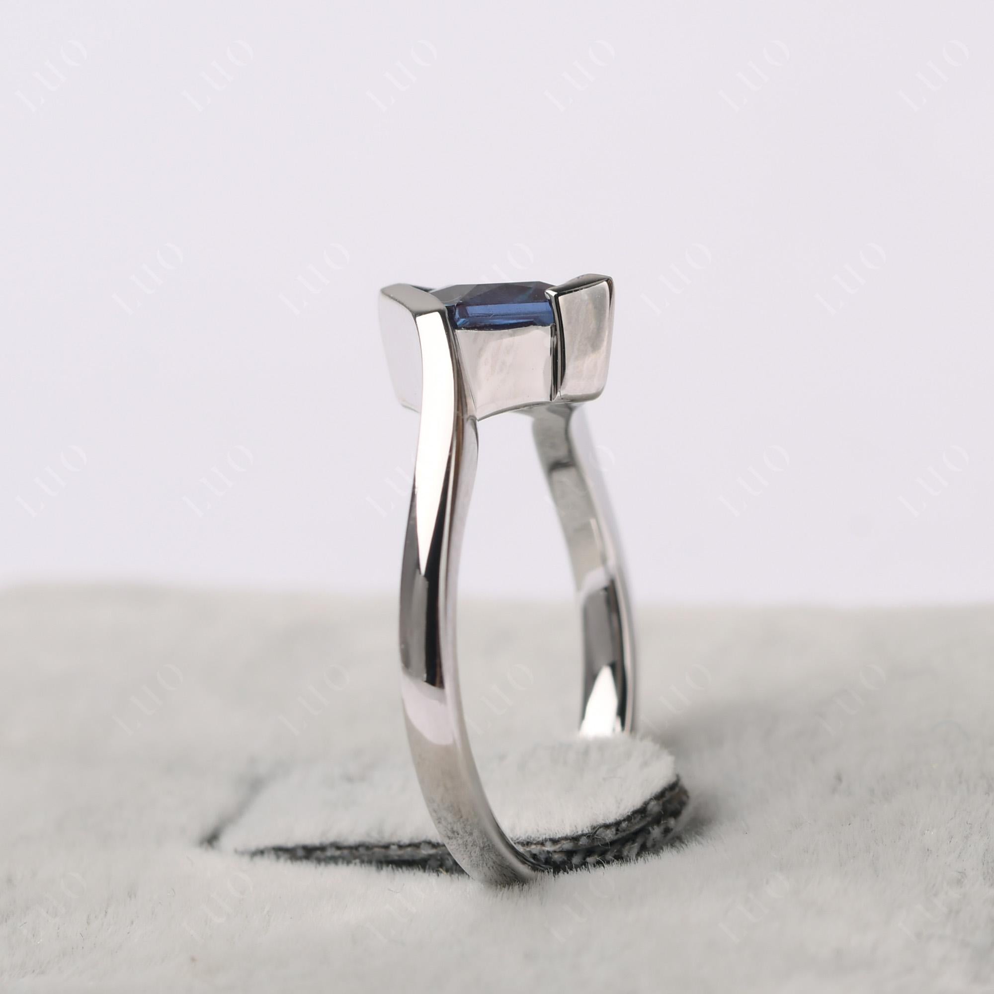 Princess Cut Alexandrite Bypass Ring - LUO Jewelry