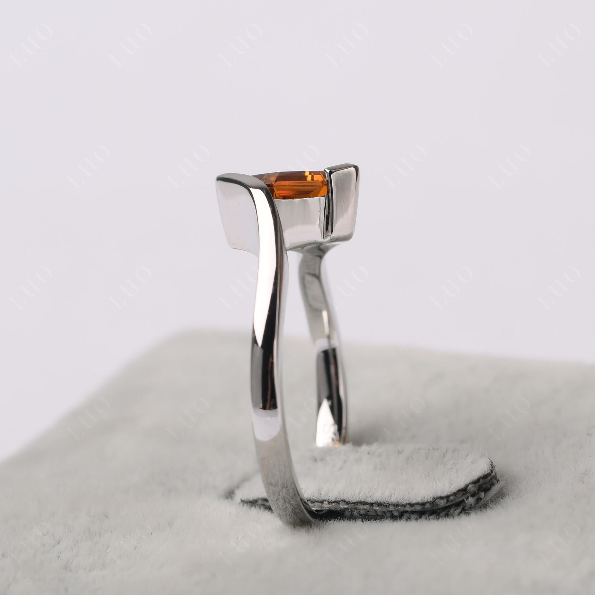 Princess Cut Citrine Bypass Ring - LUO Jewelry