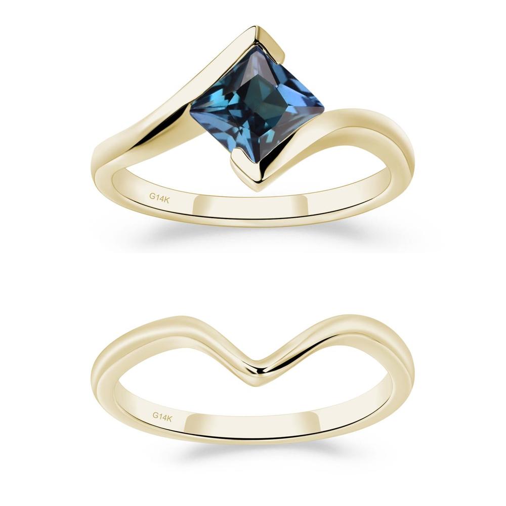 Princess Cut Alexandrite Bypass Ring - LUO Jewelry #metal_xxxxx