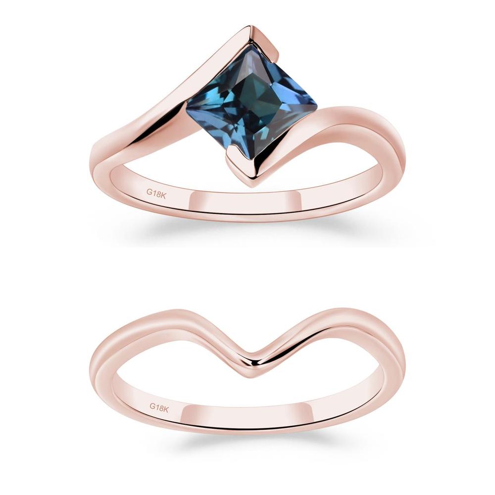Princess Cut Alexandrite Bypass Ring - LUO Jewelry #metal_xxxxx