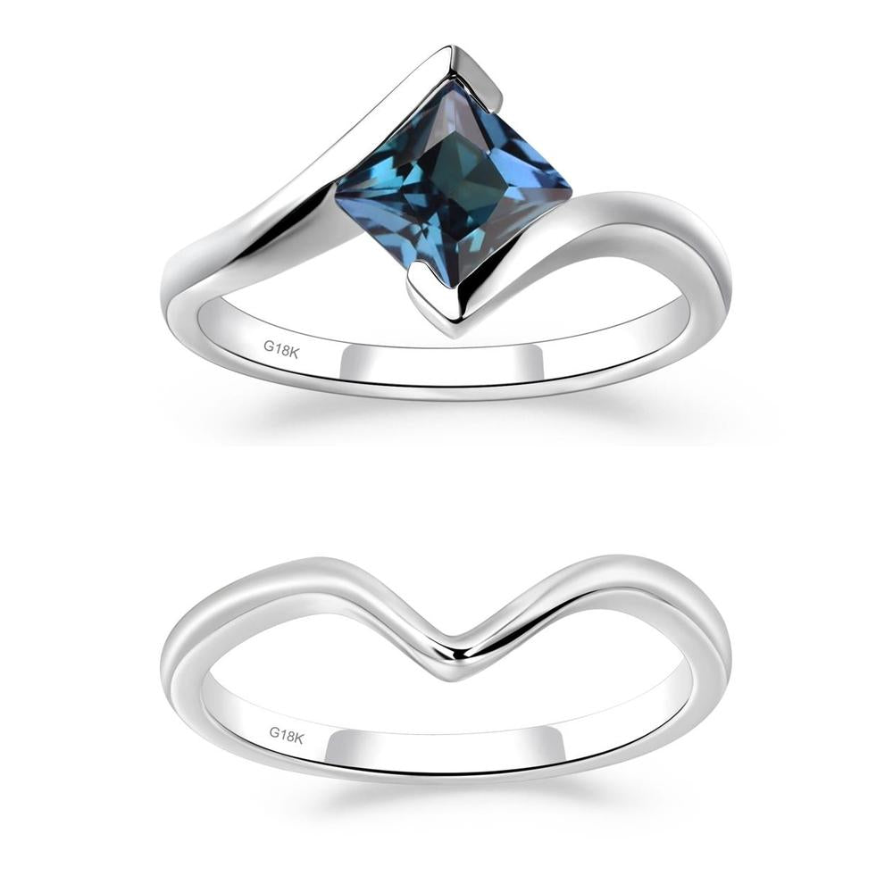Princess Cut Alexandrite Bypass Ring - LUO Jewelry #metal_xxxxx