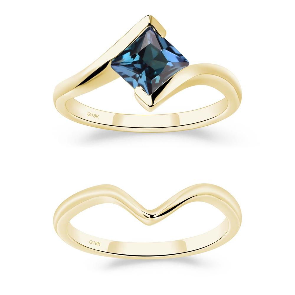 Princess Cut Alexandrite Bypass Ring - LUO Jewelry #metal_xxxxx