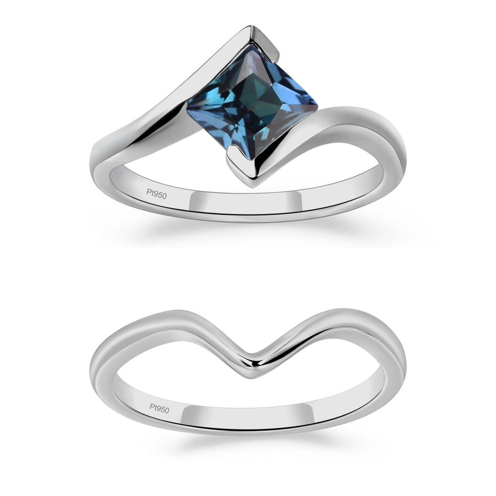 Princess Cut Alexandrite Bypass Ring - LUO Jewelry #metal_xxxxx