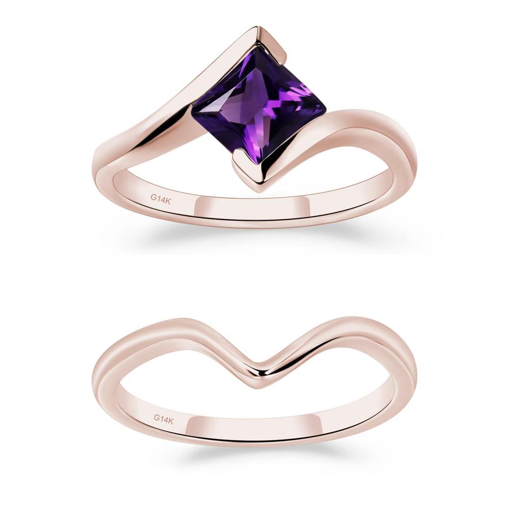 Amethyst Tension Setting Ring - LUO Jewelry #metal_xxxxx
