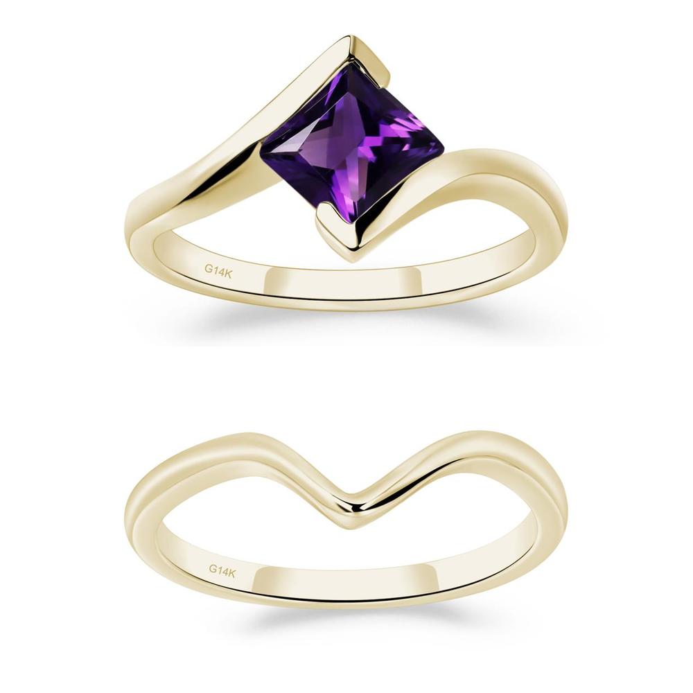 Amethyst Tension Setting Ring - LUO Jewelry #metal_xxxxx