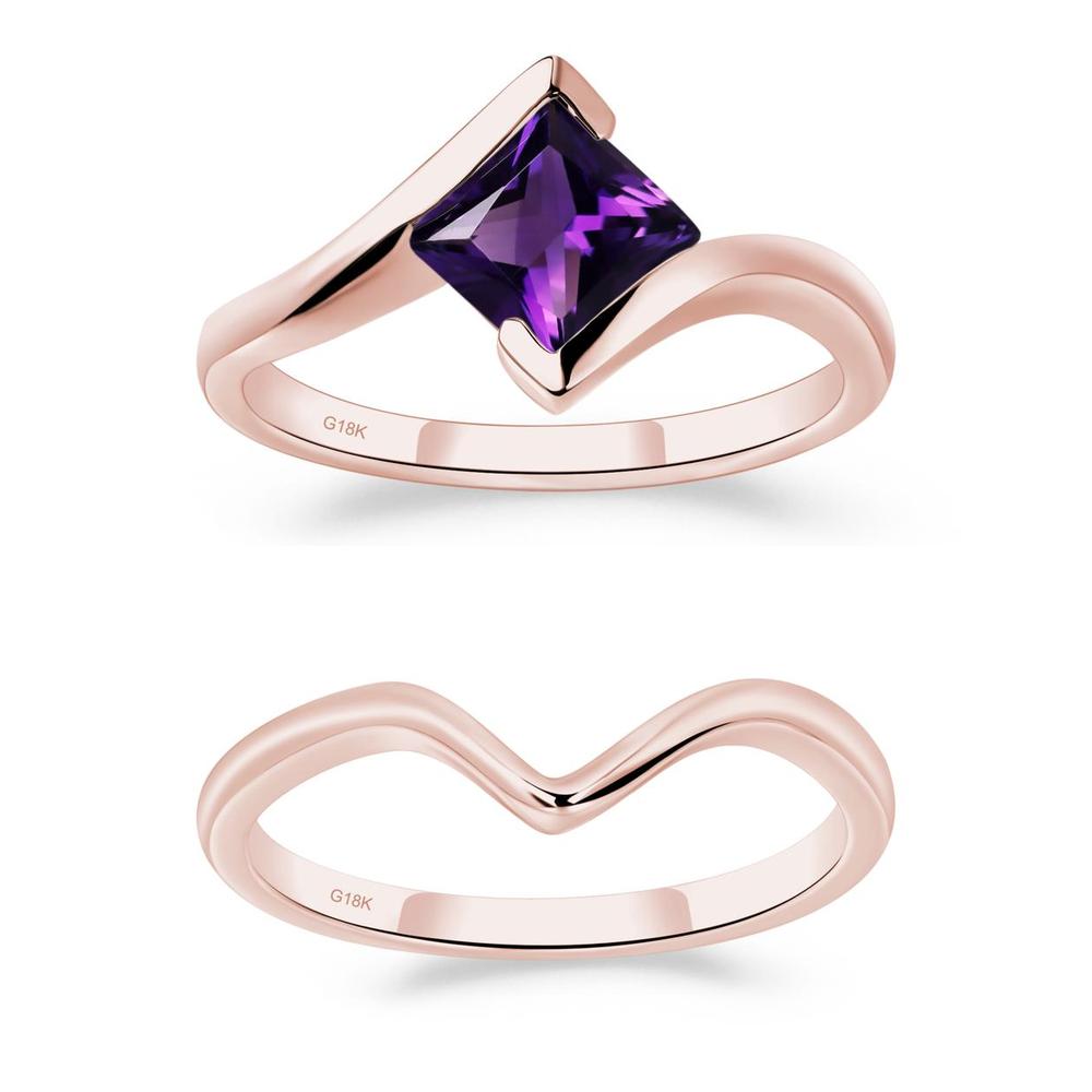 Amethyst Tension Setting Ring - LUO Jewelry #metal_xxxxx