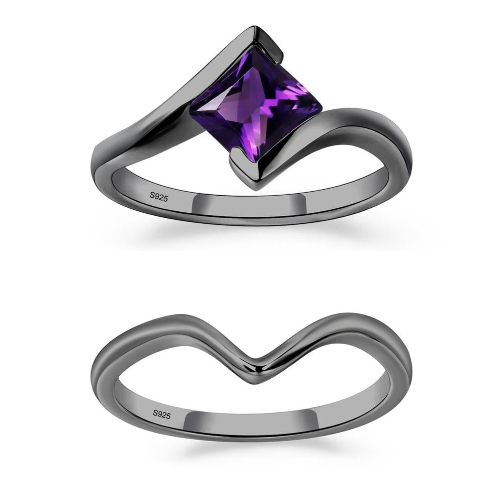 Amethyst Tension Setting Ring - LUO Jewelry #metal_xxxxx