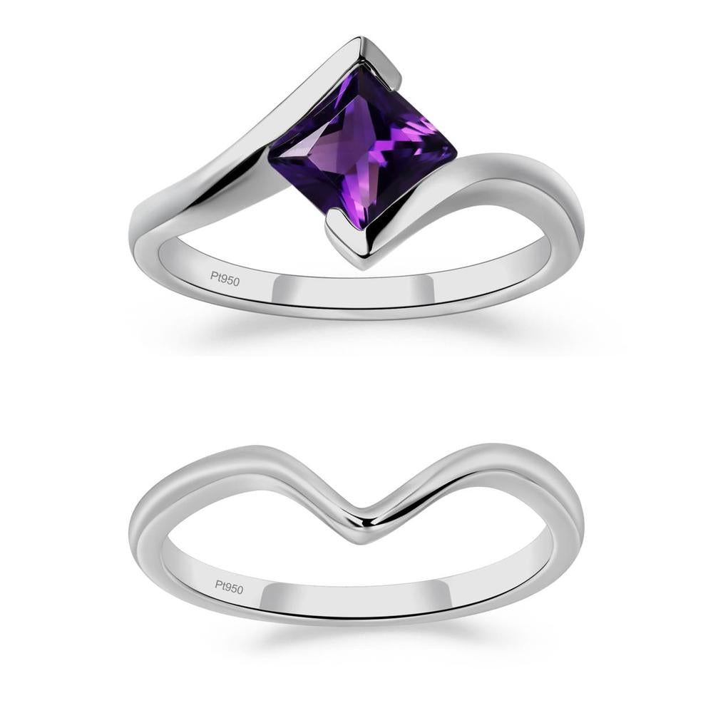 Amethyst Tension Setting Ring - LUO Jewelry #metal_xxxxx