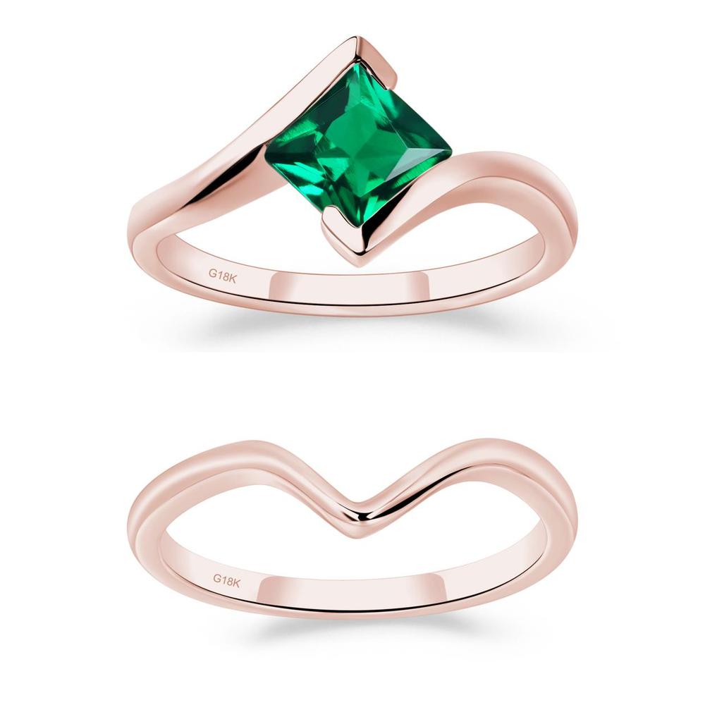Emerald Tension Setting Ring - LUO Jewelry #metal_xxxxx