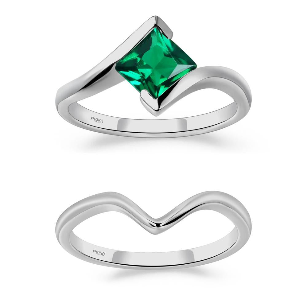 Emerald Tension Setting Ring - LUO Jewelry #metal_xxxxx
