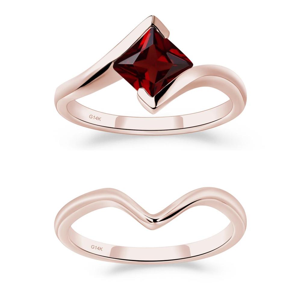 Garnet Tension Engagement Ring - LUO Jewelry #metal_xxxxx