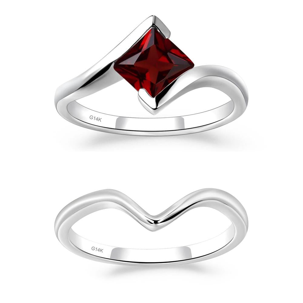 Garnet Tension Engagement Ring - LUO Jewelry #metal_xxxxx