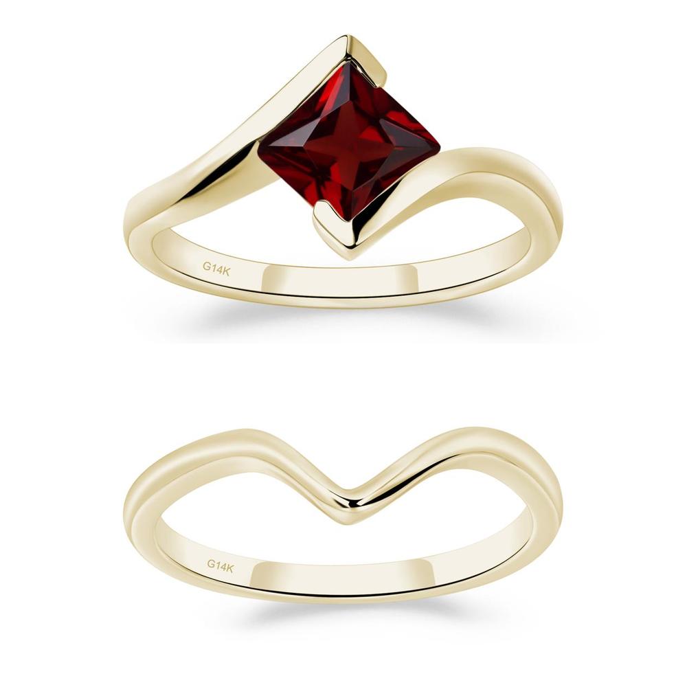 Garnet Tension Engagement Ring - LUO Jewelry #metal_xxxxx