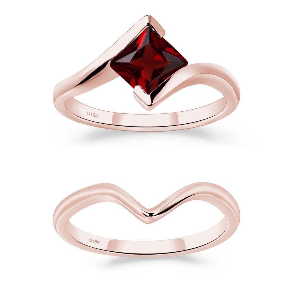 Garnet Tension Engagement Ring - LUO Jewelry #metal_xxxxx