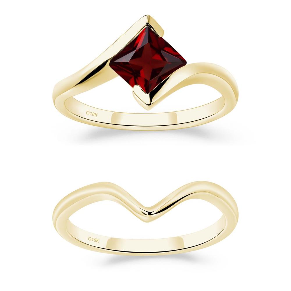 Garnet Tension Engagement Ring - LUO Jewelry #metal_xxxxx