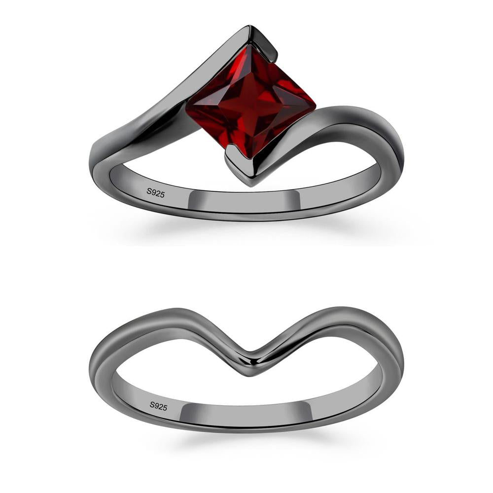 Garnet Tension Engagement Ring - LUO Jewelry #metal_xxxxx