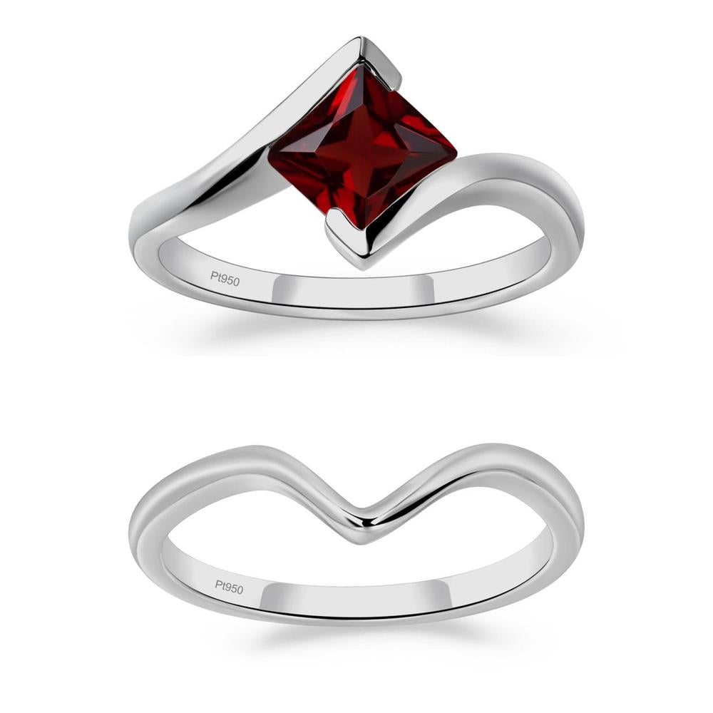 Garnet Tension Engagement Ring - LUO Jewelry #metal_xxxxx