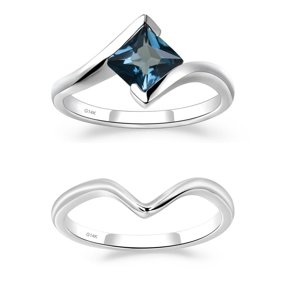 London Blue Topaz Tension Setting Ring - LUO Jewelry #metal_xxxxx
