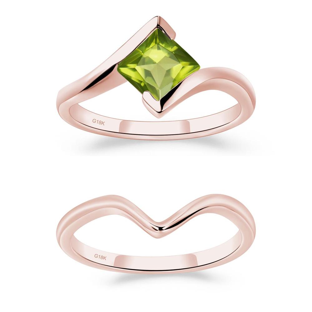 Princess Cut Peridot Bypass Ring - LUO Jewelry #metal_xxxxx