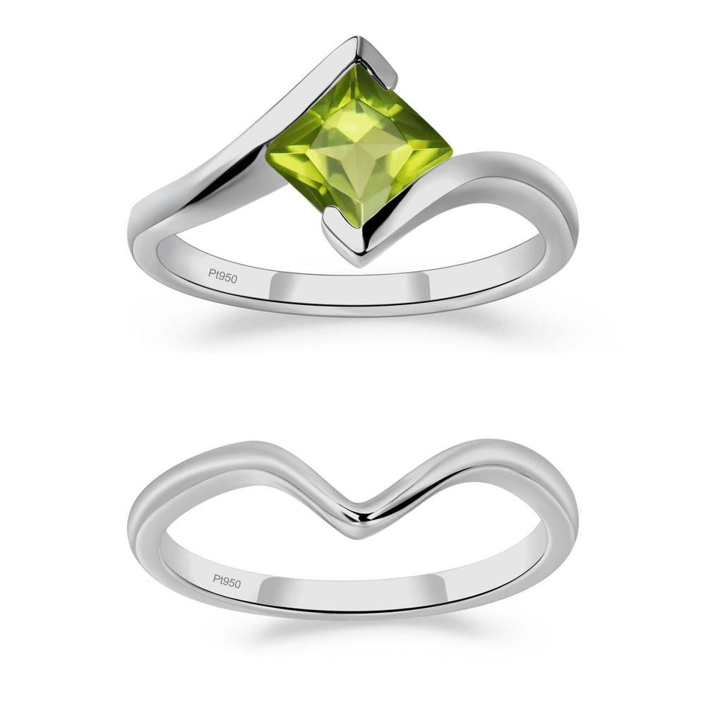 Princess Cut Peridot Bypass Ring - LUO Jewelry #metal_xxxxx