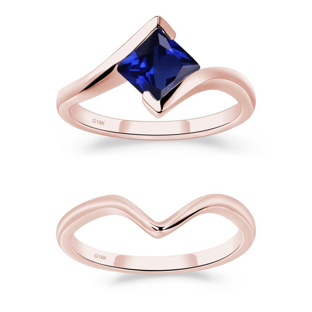 Princess Cut Sapphire Bypass Ring - LUO Jewelry #metal_xxxxx