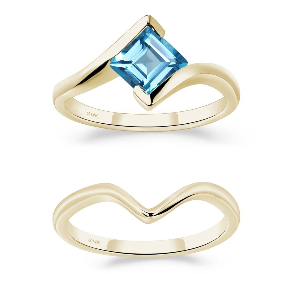 Swiss Blue Topaz Tension Setting Ring - LUO Jewelry #metal_xxxxx