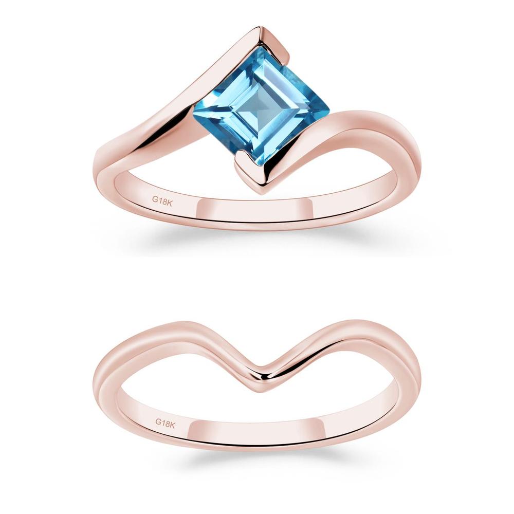Swiss Blue Topaz Tension Setting Ring - LUO Jewelry #metal_xxxxx