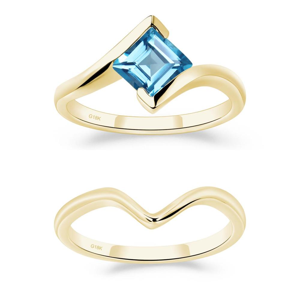 Swiss Blue Topaz Tension Setting Ring - LUO Jewelry #metal_xxxxx