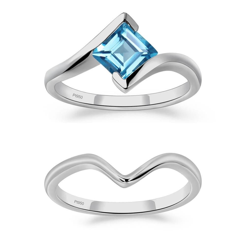Swiss Blue Topaz Tension Setting Ring - LUO Jewelry #metal_xxxxx