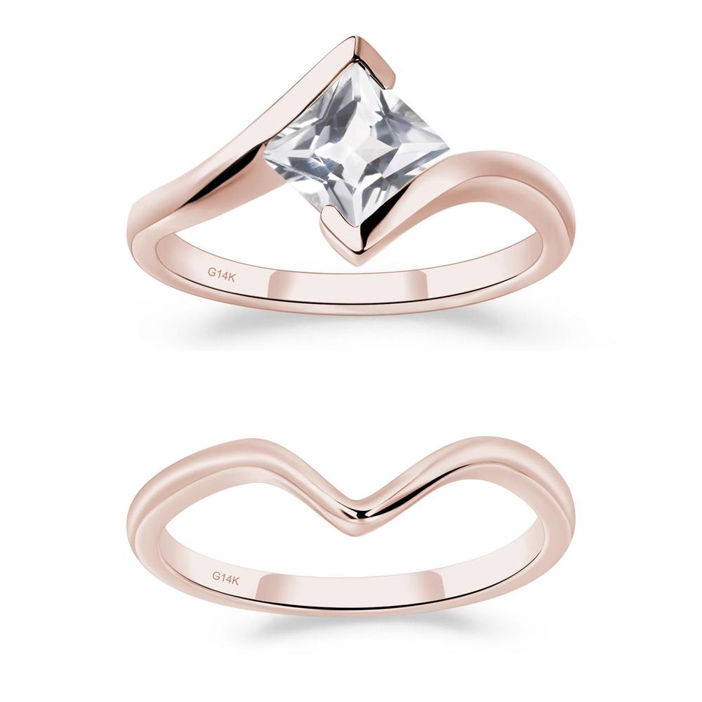 White Topaz Tension Engagement Ring - LUO Jewelry #metal_xxxxx