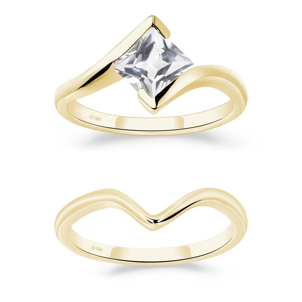 White Topaz Tension Engagement Ring - LUO Jewelry #metal_xxxxx