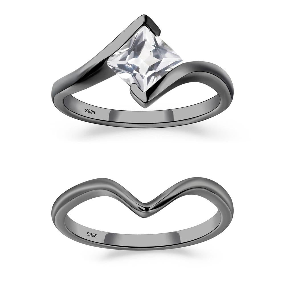 White Topaz Tension Engagement Ring - LUO Jewelry #metal_xxxxx