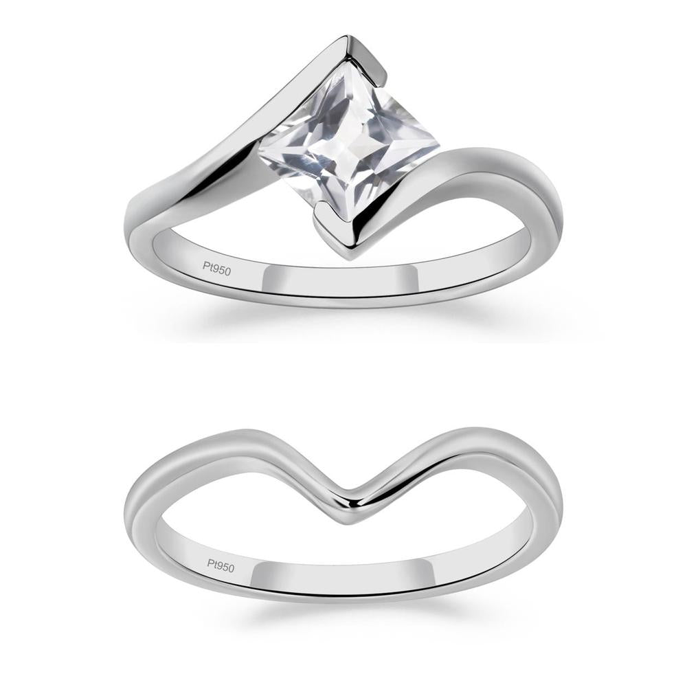 White Topaz Tension Engagement Ring - LUO Jewelry #metal_xxxxx