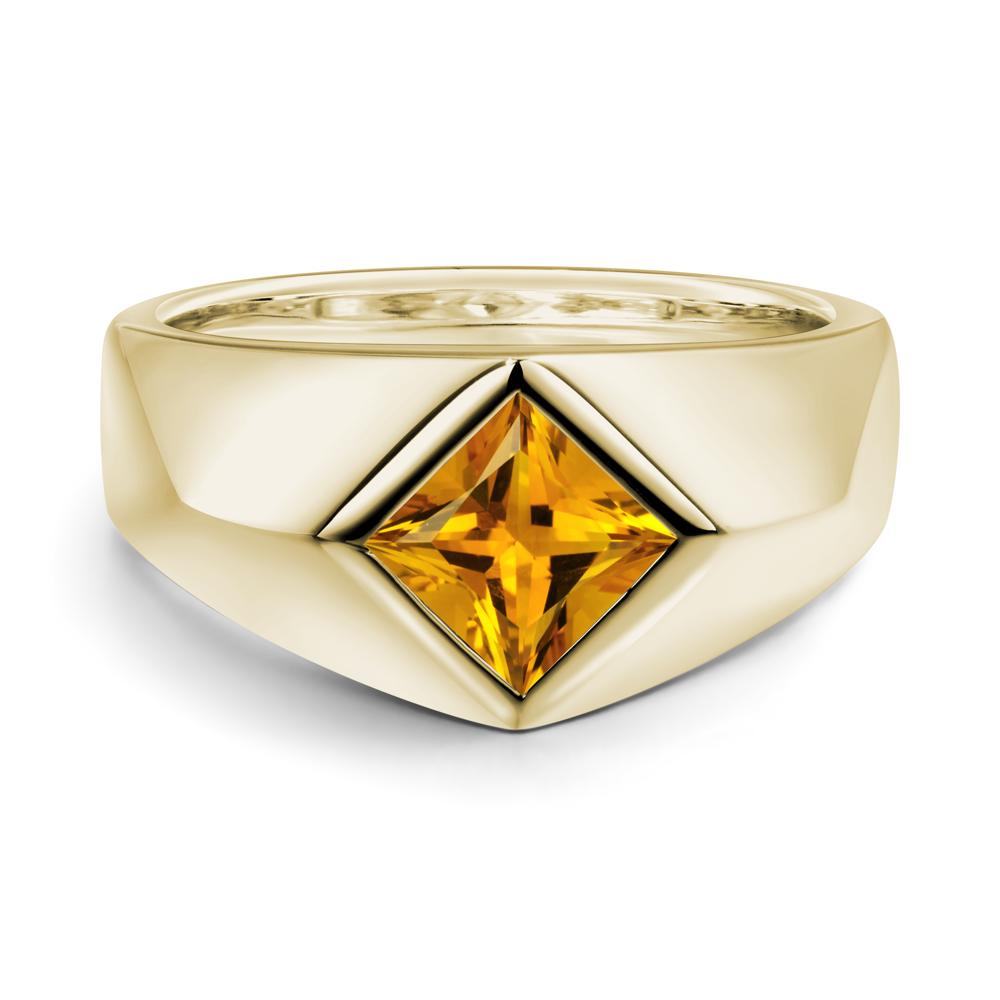 Men's Citrine Kite Set Ring - LUO Jewelry #metal_14k yellow gold