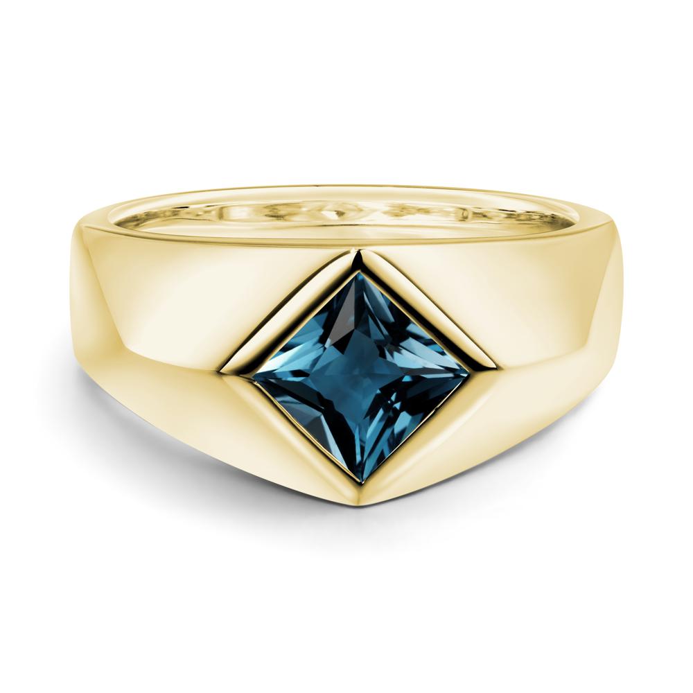 Men's London Blue Topaz Kite Set Ring - LUO Jewelry #metal_18k yellow gold