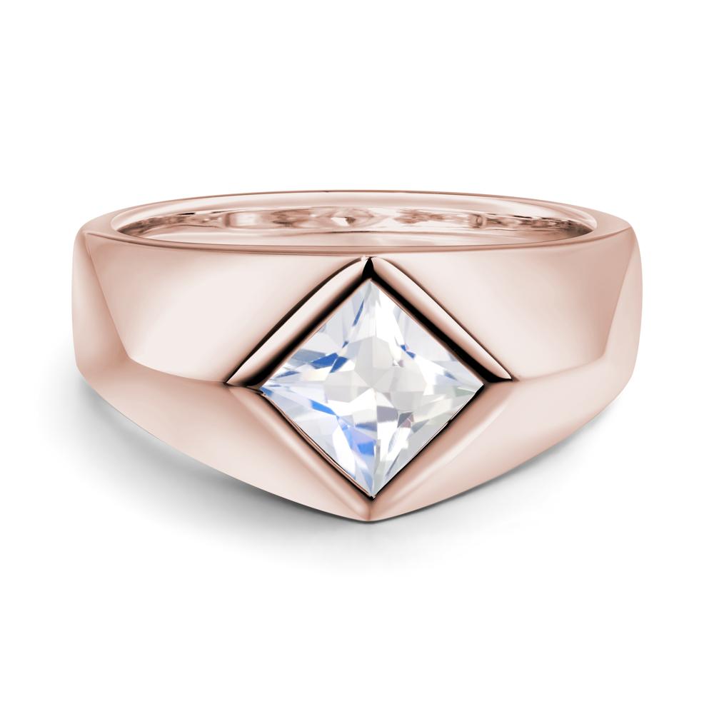 Men's Moonstone Kite Set Ring - LUO Jewelry #metal_14k rose gold