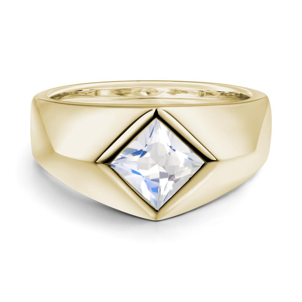 Men's Moonstone Kite Set Ring - LUO Jewelry #metal_14k yellow gold