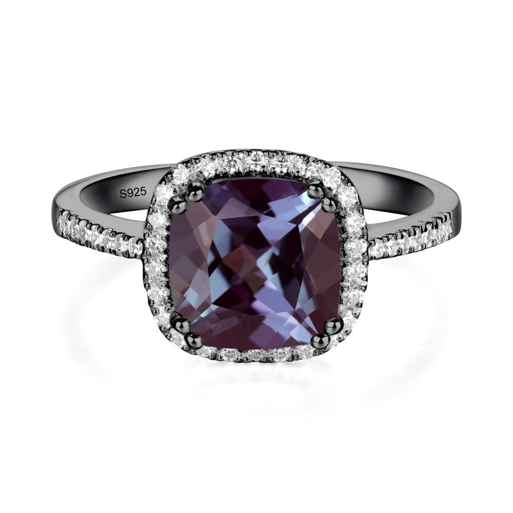 2.7Ct Oval Lab Created Alexandrite Engagement Ring – 14K White Gold Finish 925 Silver