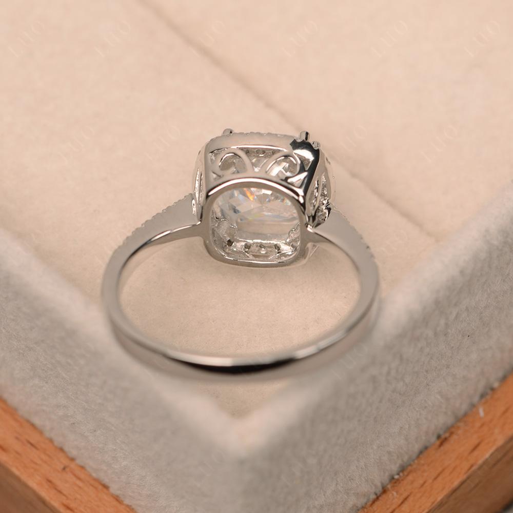 Cushion Cut Cubic Zirconia Halo Ring - LUO Jewelry