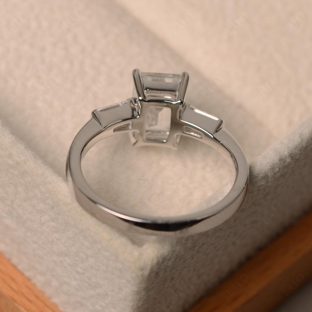 White Topaz Tapered Baguette Engagement Ring - LUO Jewelry