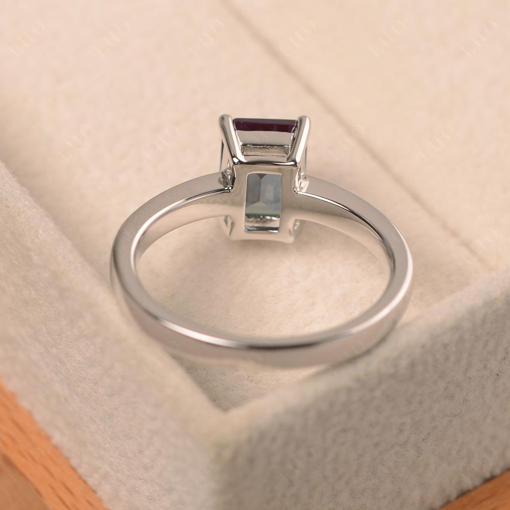 Emerald Cut Alexandrite Solitaire Ring - LUO Jewelry