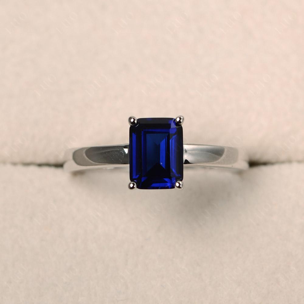Emerald Cut Sapphire Solitaire Ring - LUO Jewelry